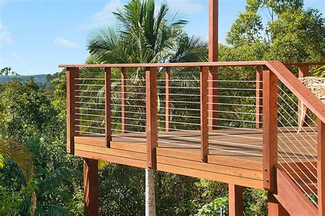 Install railings on any deck that is 30 inches or more from the surrounding surface and on at least one side of a stairway leading to the deck. Balustrades & Handrails - Designer Decks