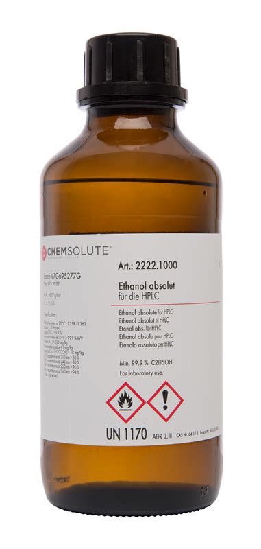 Ethanol, a member of a class of organic compounds that are given the general name alcohols. Ethanol absolute for HPLC (min. 99.9 %) - Th.Geyer