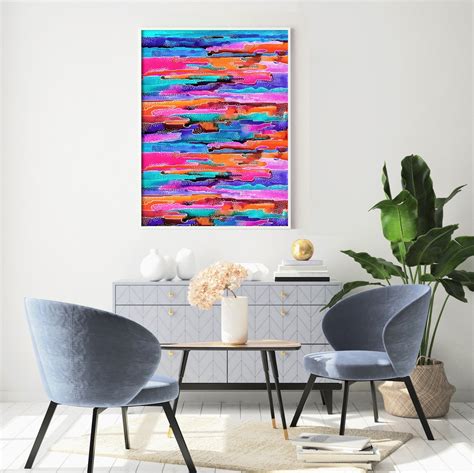 Abstract Art Print Bright Colour Wall Art Abstract Landscape Etsy