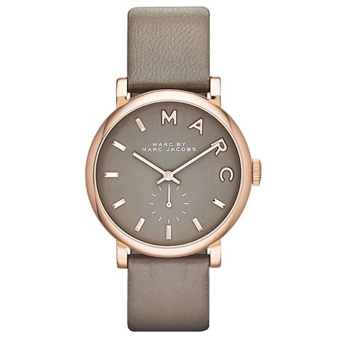 Marc Jacobs Ladies Grey Dial Grey Leather Strap Watch Ernest Jones