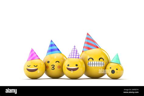 Emoji Birthday Party Celebration 3d Render Stock Photo Alamy