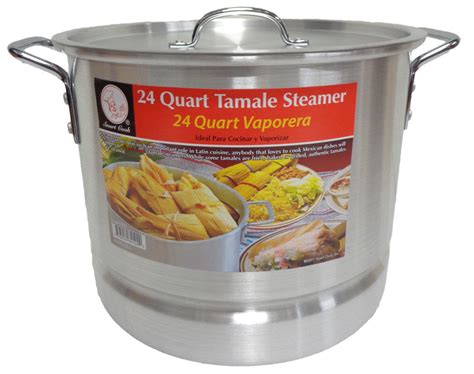 24 Qt Tamale Steamer Vaporera Stock Pot Premium Aluminum 6 Gallons Fry