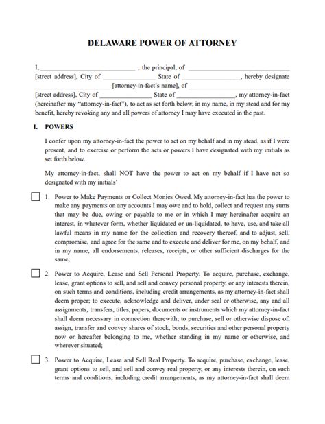 Fillable Form Delaware Power Of Attorney Edit Sign And Download In Pdf