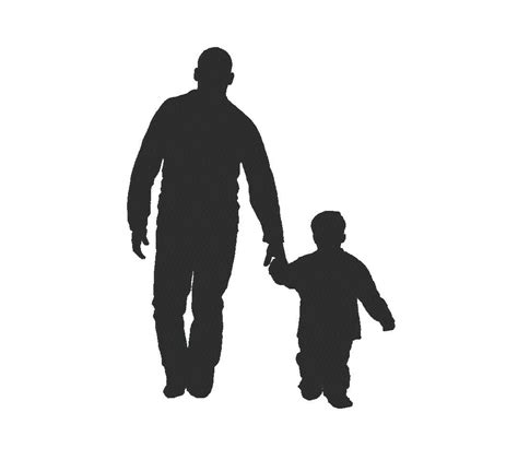 Father Son Silhouette Dad Daddy Fathers Day Embroidery Etsy