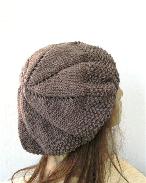 Knit Hat Beret Pattern For Women Digital Knitting Pattern Pdf Etsy