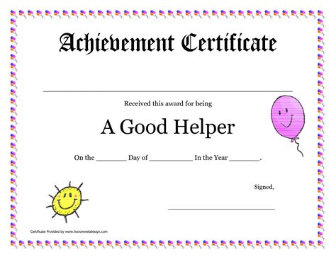 Printable Award Certificates For Teachers Good Helper Throughout