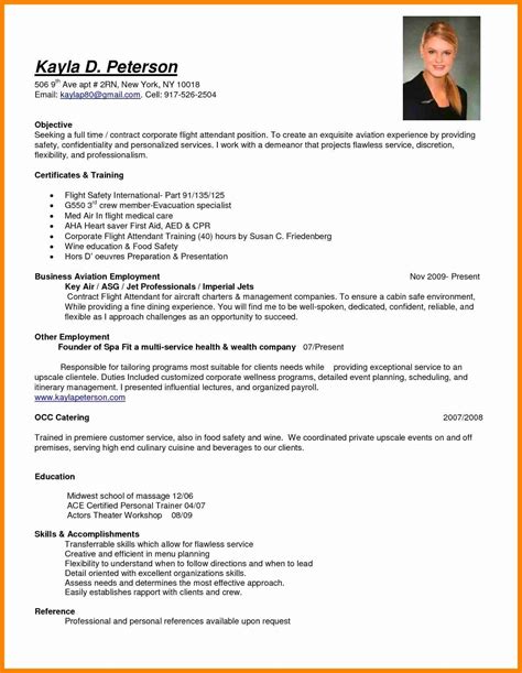 25 Flight Attendant Resume No Experience Business Template Example