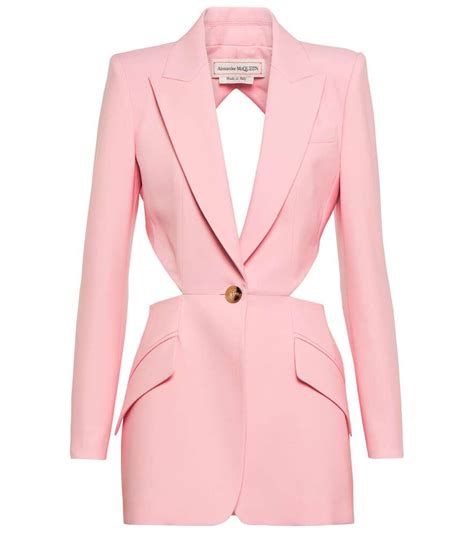 Buy Alexander McQueen Cutout Wool Blazer Pink At 30 Off Editorialist