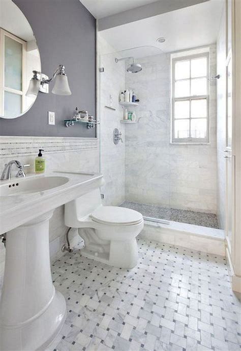 Run tile from the bathroom floor straight into the shower stall, like alla akimova did here. 55 Fresh Small Master Bathroom Remodel Ideas And Design TAG: Master bathroom ideas, Bathroom ...