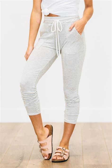 Fine Striped Soft Joggers The Softest Butter Smooth Tie Waist Lounge