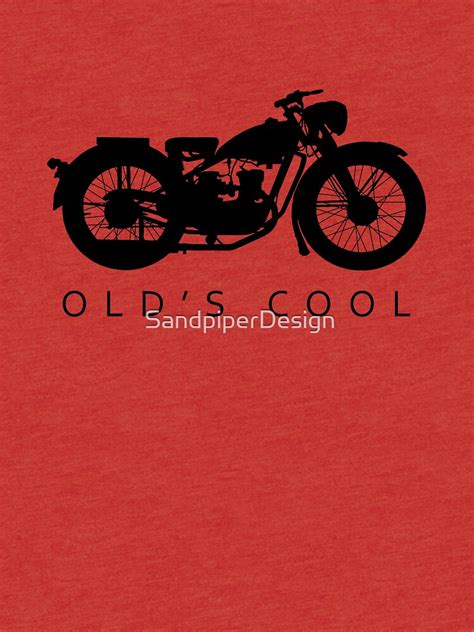 Olds Cool Vintage Motorcycle Silhouette Black T Shirt By