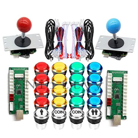 Arcade Joystick Diy Kit 2 Player Diy Kit Led Buttons Microswitch 8 Way