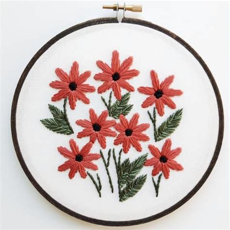 Embroidery Pattern Maker Embroidery Pattern Daisy Spring Sampler SAL