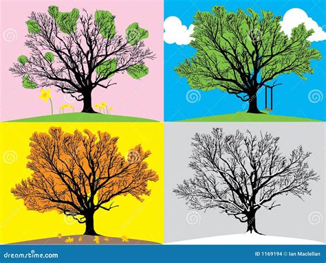 Four Seasons Illustration Stock Images Image 1169194