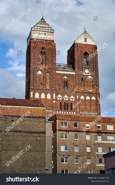 Facades Apartment Blocks Towers Gothic Cathedral Stock Photo 2165627225