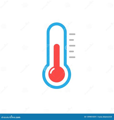 Thermometer Icon Temperature Level Vector Sign Cute Color Illustration