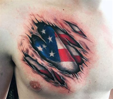 57 Classic Flag Tattoos On Chest Tattoo Designs