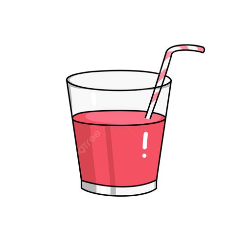 Strawberry Juice Beverage Cartoon Hand Drawn Vector Strawberry Juice