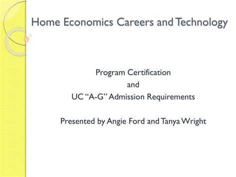 Ppt Home Economics Careers And Technology Powerpoint Presentation