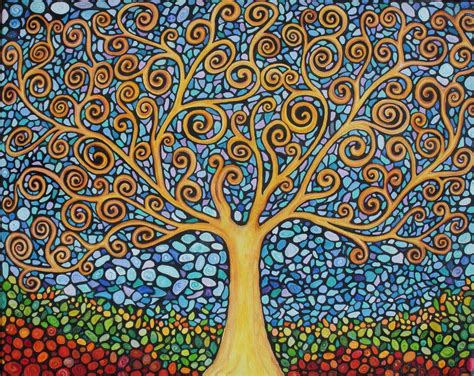 Klimt Tree Of Life Mosaic Style Tree Of Life Painting Tree Art Tree
