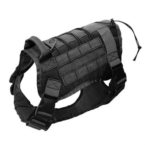 Us Police K9 Tactical Training Dog Harness Military Adjustable Molle