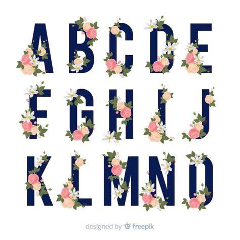 Free 164 Floral Alphabet Svg SVG PNG EPS DXF File