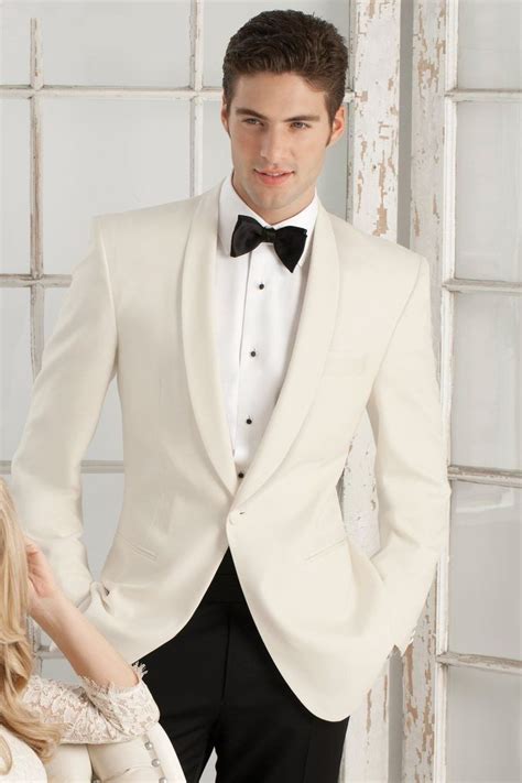 Clothes Shoes And Accessories Men Ivory One Button Groom Tuxedos Wedding