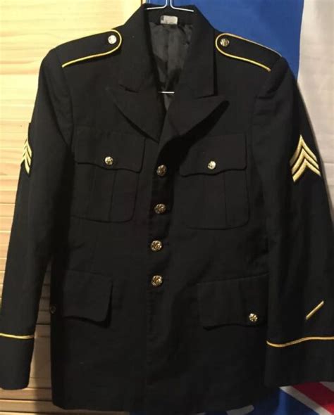 Male Army Service Uniform Asu Dress Blue Enlisted Coat Jacket 36 X