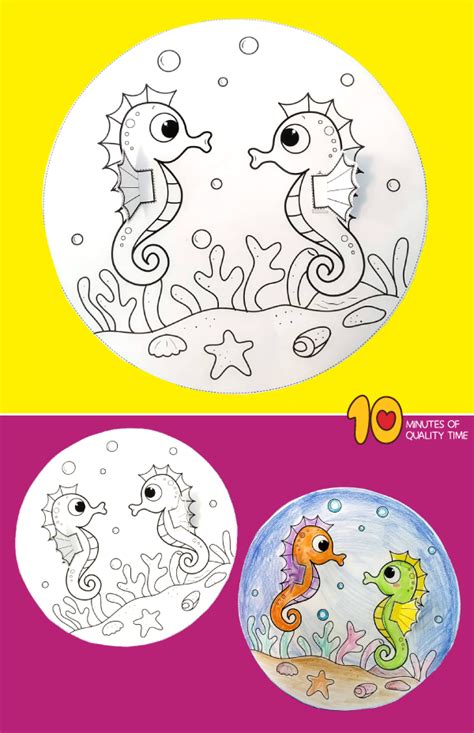 Seahorse (with big tummy) 4. Seahorse Craft for Kids in 2020 | Seahorse crafts, Penguin ...