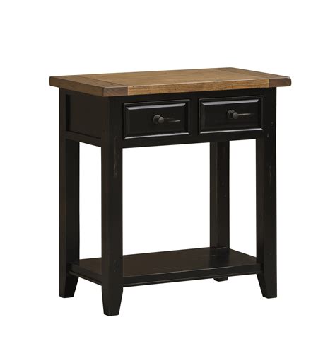 Hillsdale Tuscan Retreat 2 Drawer Console Table In Black And Oxford