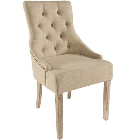 Upholstered Cream Fabric Dining Chair Set Of Two Sasha