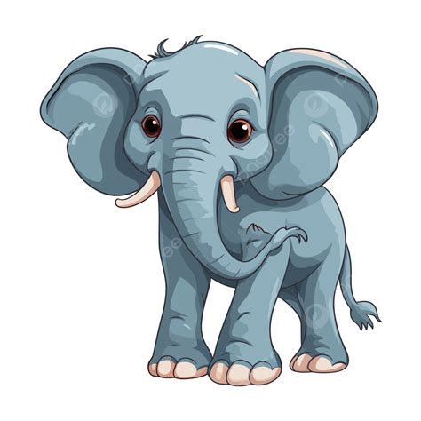 Gajah Transparan Vektor Stiker Clipart Kartun Kartun Gajah Lucu Kartun