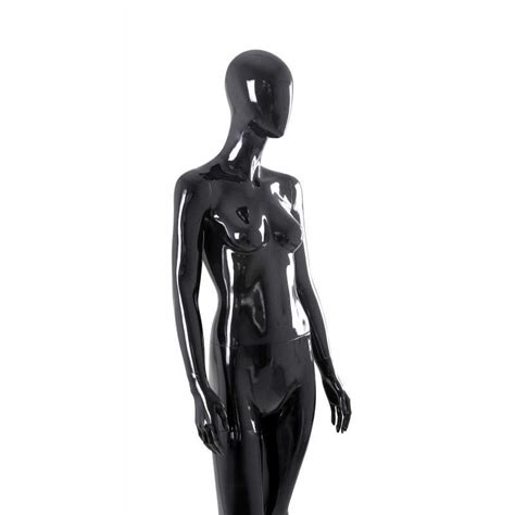 Display Mannequins Black Glossy Abstract Face