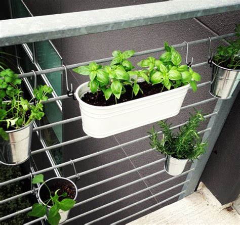 Diy herb garden ikea hack. California Loving | Balcony herb gardens, Patio herb ...
