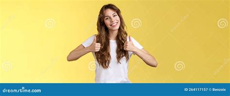 Cheerful Enthusiastic Young Woman Support Lgbtq Pride Give Thumbs Up Tilt Head Approval Like