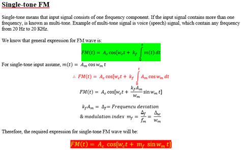 Mathematical Representaion Of Fm Engineerstutor