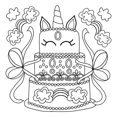 Unicorn Happy Birthday Coloring Pages For You Unicorn Birthday