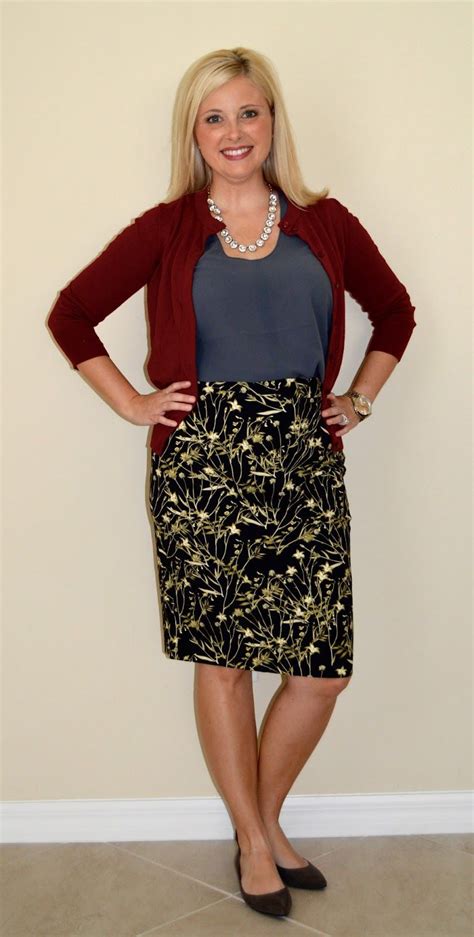 Work Outfit Floral Pencil Skirt Cardigan Pencil Skirt Work Outfit