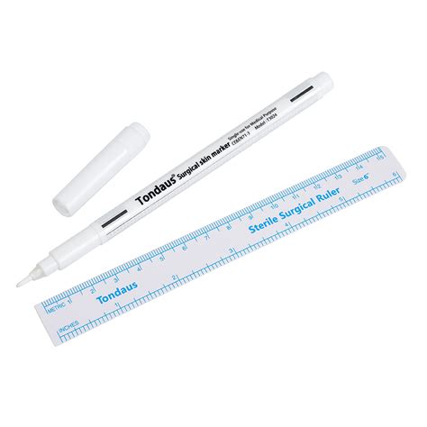 Sterile Surgical Marker With Ruler White Golden Brows Academy