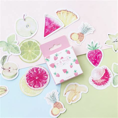45 Pcspack My Favorite Fruit Label Stickers Decorative Stationery