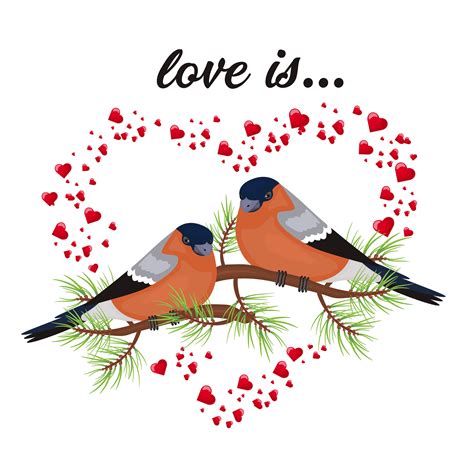 Two Birds In Love Valentine S Day Postcard Free Space For Text Message