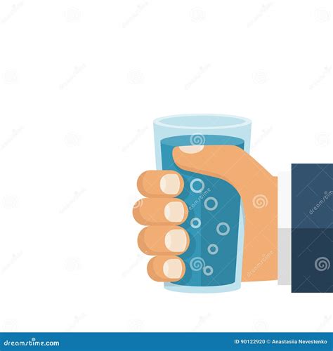 Hand Holding Glass Water Stock Vector Illustration Of Closeup 90122920