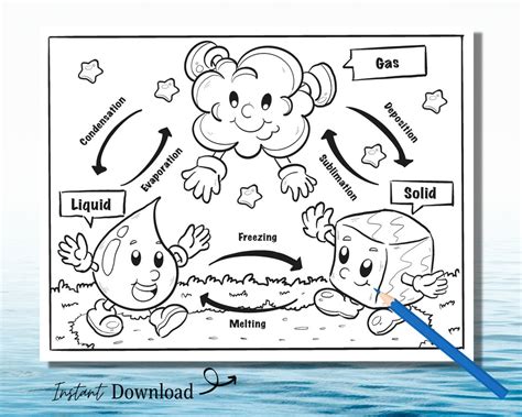 States of Matter Coloring Page States of Matter Printable | Etsy