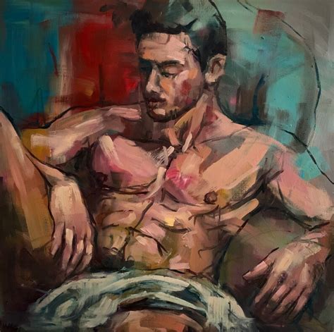 Male Nude Naked Man Nude Painting Gay Painting Homoerotic Etsy