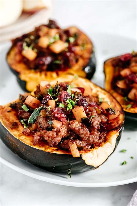 Sausage And Apple Stuffed Acorn Squash Whole30 Plaeo Gluten Free