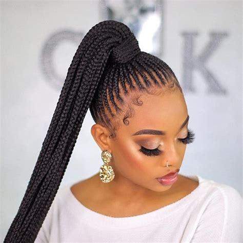 Picture Of Ponytail Lemonade Braids That Are In Trend This Season
