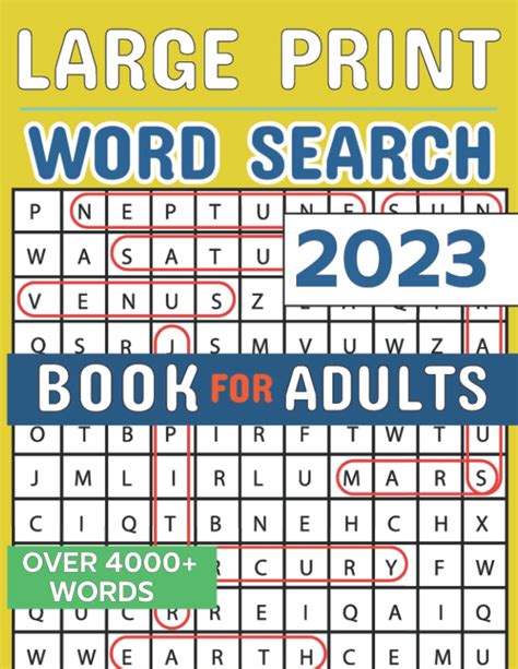 Buy 2023 Word Search Large Print Book For Adults 4000 Large Print
