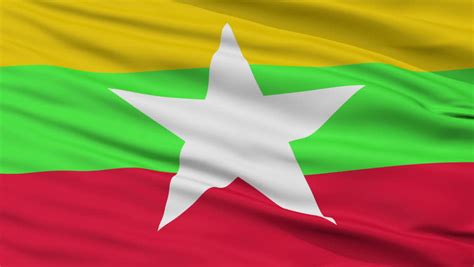 Bandera de la birmania (lmo); Flag Of Myanmar Background Seamless Loop Animation Stock ...