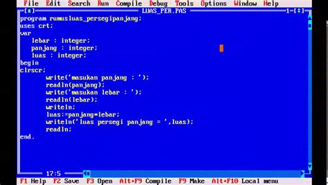Program Menghitung Luas Segitiga Dan Jenis Segitiga Dengan Turbo Pascal
