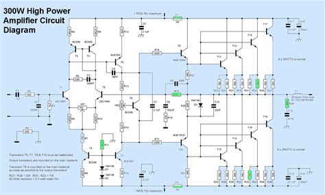 W Power Amplifier Circuit Diagrams